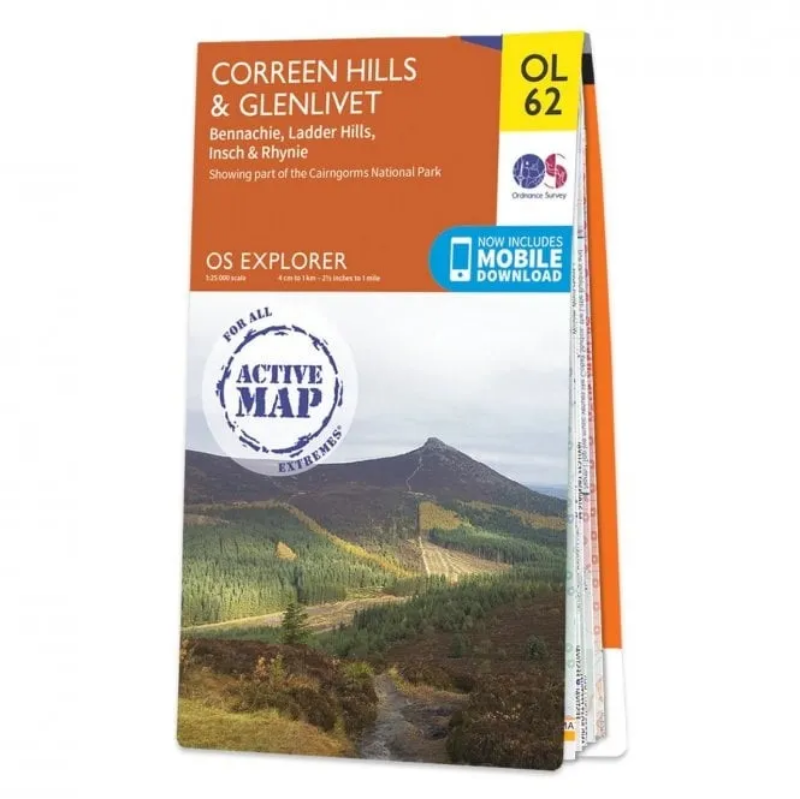 Ordnance Survey Explorer Outdoor Leisure 1:25 000 - OL62 - Coreen Hills & Glenlivet