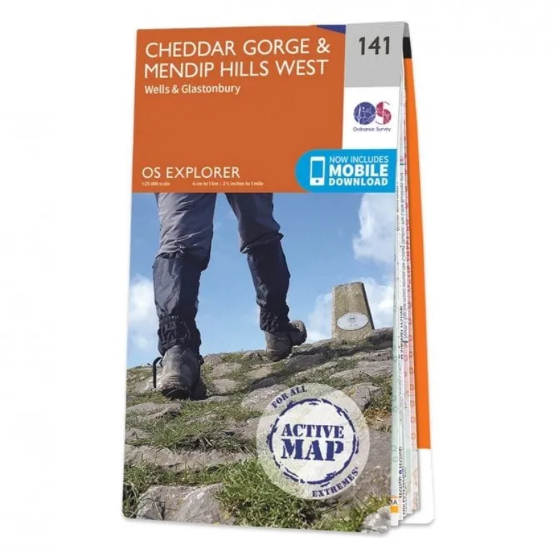 Ordnance Survey Explorer 1:25 000 Laminated - 141 - Cheddar Gorge & Mendip