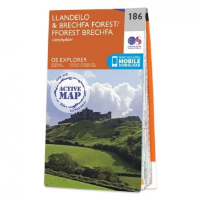Ordnance Survey Explorer 1:25 000 Laminated - 186 - Llandeilo & Brechfa Forest
