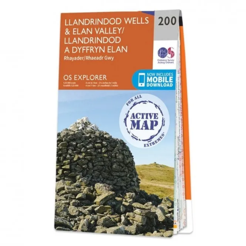 Ordnance Survey Explorer 1:25 000 Laminated - 200 - Llandrindod Wells & Elan Valley