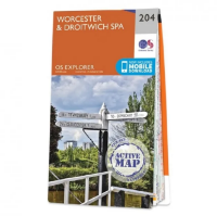 Ordnance Survey Explorer 1:25 000 Laminated - 204 - Worcester & Droitwich Spa