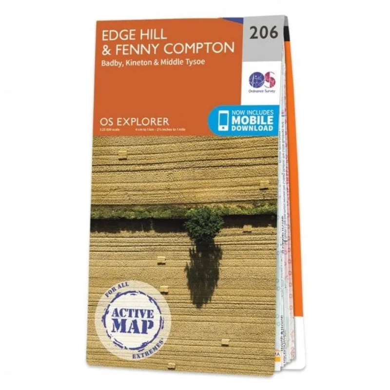 Ordnance Survey Explorer 1:25 000 Laminated - 206 - Edge Hill and Fanny Compton 