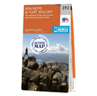 Ordnance Survey Explorer 1:25 000 Laminated - 392 - Ben Nevis & Fort William