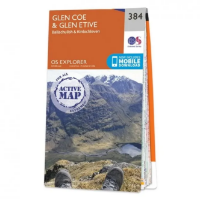 Ordnance Survey Explorer 1:25 000 Laminated - 384 - Glen Coe & Glen Etive