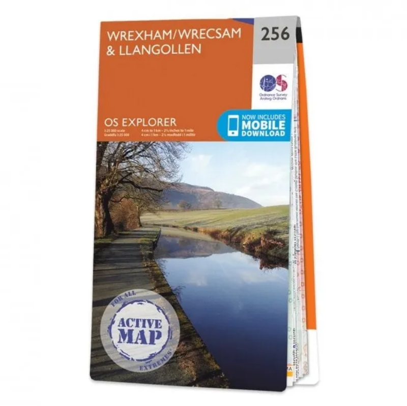 Ordnance Survey Explorer 1:25 000 Laminated - 256 - Wrexham & Llangollen
