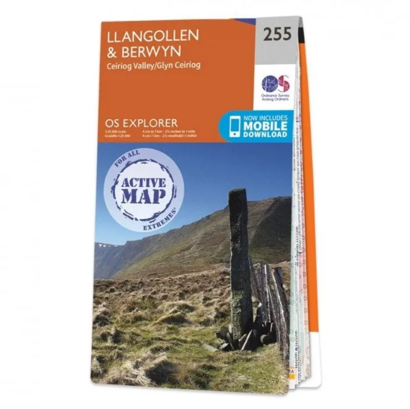 Ordnance Survey Explorer 1:25 000 Laminated - 255 - Llangollen & Berwyn