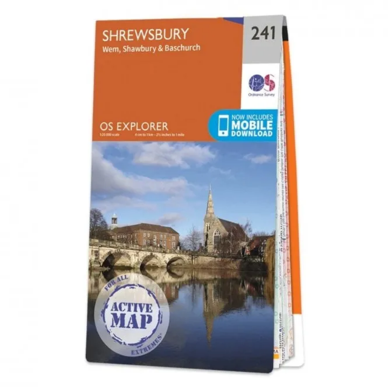 Ordnance Survey Explorer 1:25 000 Laminated - 241 - Shrewsbury