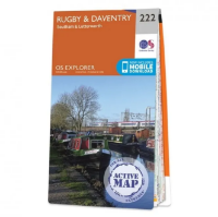 Ordnance Survey Explorer 1:25 000 Laminated - 222 - Rugby & Daventry