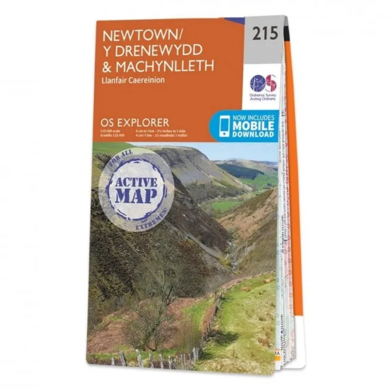 Ordnance Survey Explorer 1:25 000 Laminated - 215 - Newtown & Machynlleth