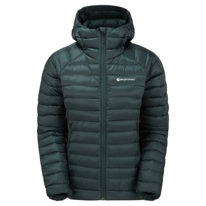 Montane Women's Anti-Freeze Hooded Down Jacket in Deep Forest