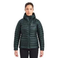 Montane Women's Anti-Freeze Hooded Down Jacket in Deep Forest