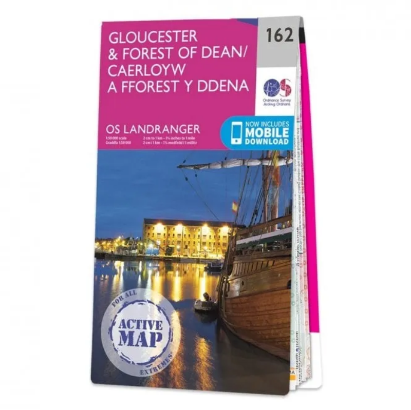 Ordnance Survey Landranger 1:50 000 Laminated 162 - Gloucester & Forest of Dean