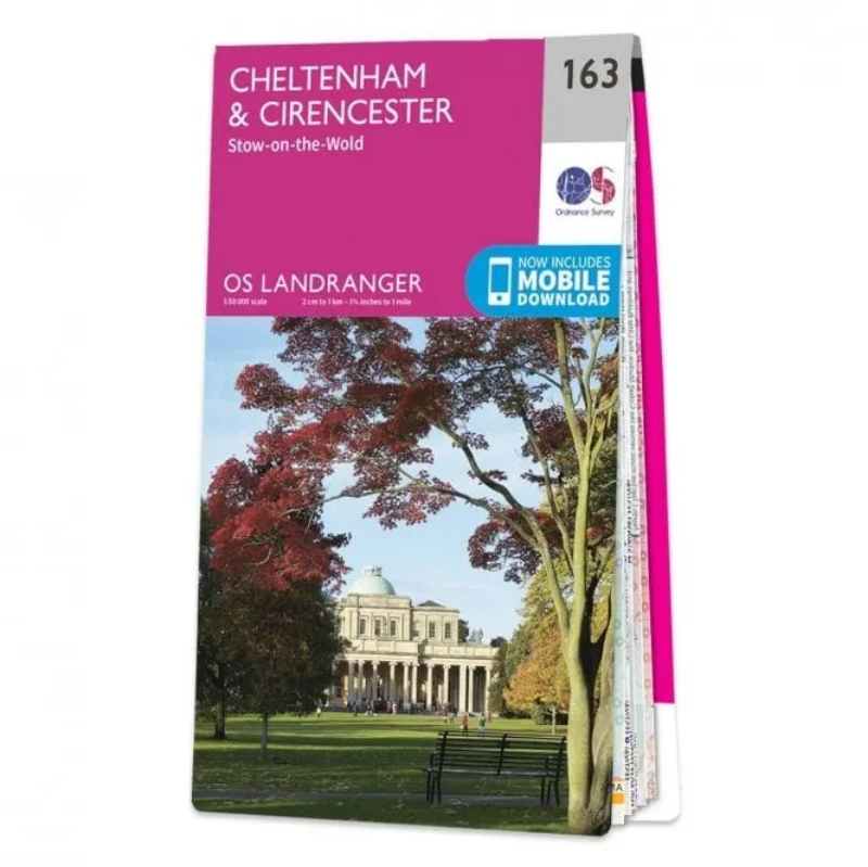 Ordnance Survey Landranger 1:50 000 Laminated 163 - Cheltenham & Cirencester