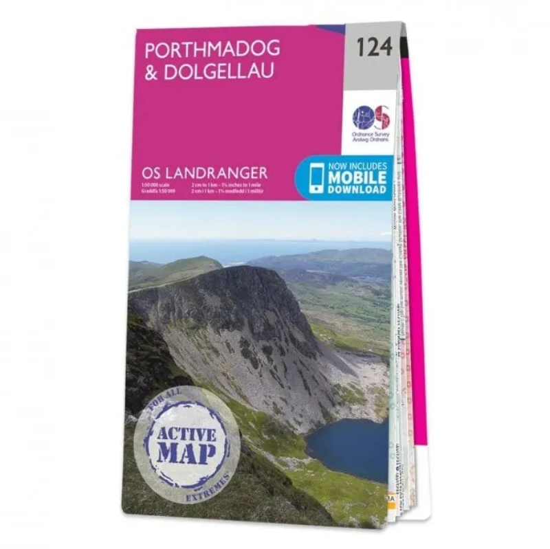 Ordnance Survey Landranger 1:50 000 Laminated 124 - Dogellau