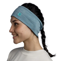 Buff Merino Wide Headband in Solid Pool