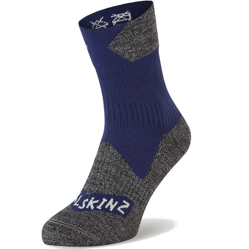 Sealskinz Bircham - Waterproof All Weather Ankle Sock in Blue / Grey Marl