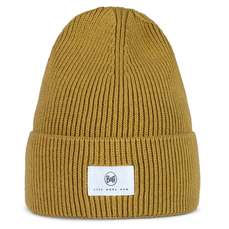 Buff Knitted Hat in Drisk Citronella