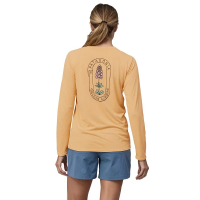 Patagonia Women's Long Sleeved Capilene Cool Daily Graphic Shirt - Lands - Sandy Melon X-Dye