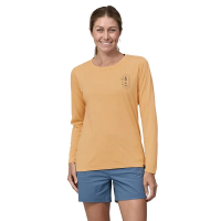 Patagonia Women's Long Sleeved Capilene Cool Daily Graphic Shirt - Lands - Sandy Melon X-Dye