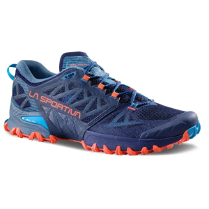 La Sportiva Bushido III Wide in Deep Sea / Cherry Tomato