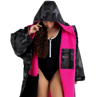 Dryrobe Advance Long Sleeve - Black Camo / Pink