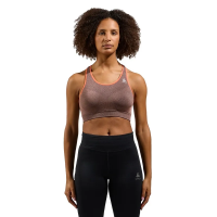 Odlo Women's Ceramicool Seamless Medium Support Sports Bra in Living Coral Melange
