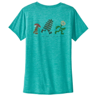 Patagonia Women's Capilene Cool Daily Graphic Shirt - Lands in Trail trotters: Subtidal Blue X-Dye