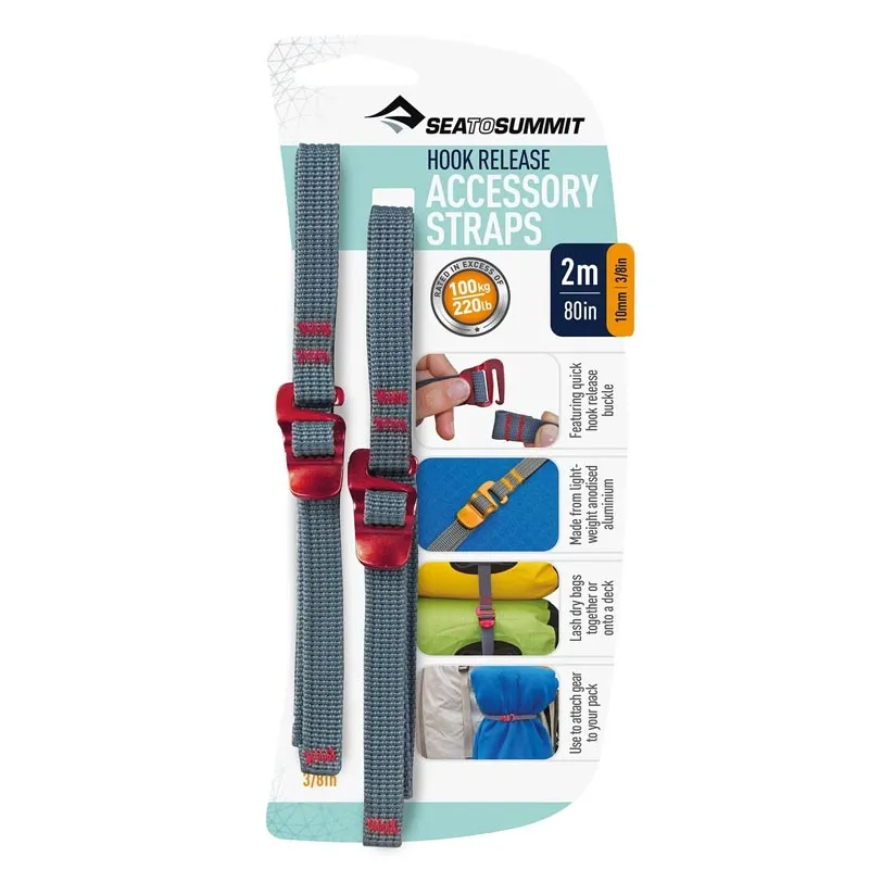 Sea to Summit Accessory Straps with Hook Release 2m 10mm Red