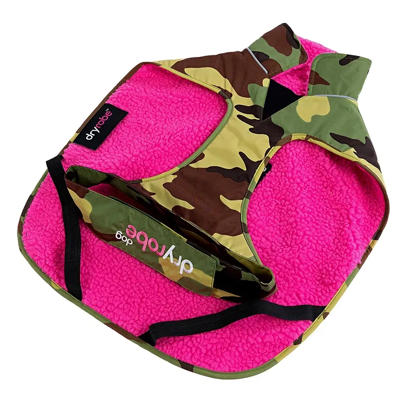Dryrobe Dog Robe in Camo Pink