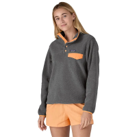 Patagonia Women's Lightweight Synchilla Snap-T Fleece Pullover - Nickel w/Vivid Aprico