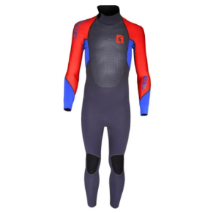 Kids 3/2mm Summer Wetsuit Faze Full Length - Grey / Red / Blue - Circle One Sale 
