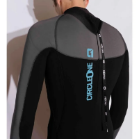 Circle One Mens 5/4mm Winter Wetsuit Icon GBS Back Zip - Black / Grey 