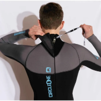 Circle One Mens 5/4mm Winter Wetsuit Icon GBS Back Zip - Black / Grey 