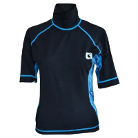 Circle One Womens Short Sleeve Rash Vest - Black / Blue 