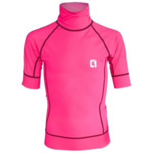 Circle One Kids Short Sleeve Rash Vest - Pink 
