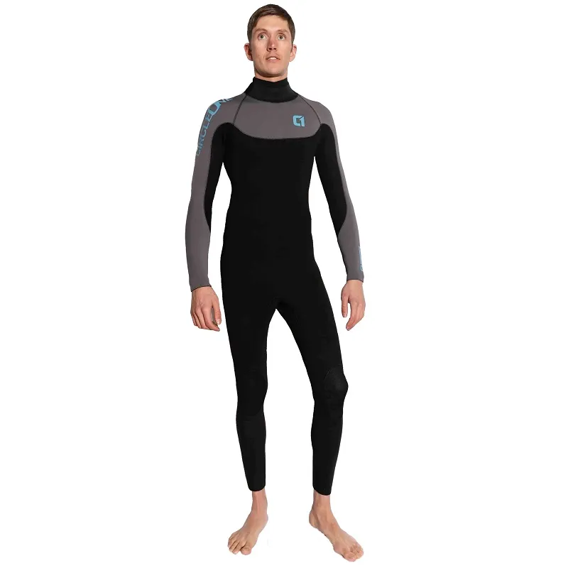 Circle One Mens 5/4mm Winter Wetsuit Icon GBS Back Zip - Black / Grey