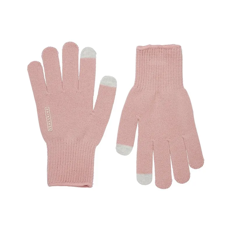 Sealskinz Hanworth - Solo Merino Liner Glove with I-Touch - One Size - Pink