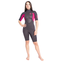 Circle One Womens 3/2mm Summer Wetsuit Faze Shorty - Grey / Magenta