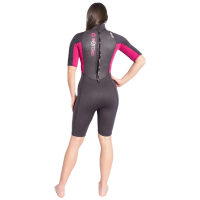 Circle One Womens 3/2mm Summer Wetsuit Faze Shorty - Grey / Magenta