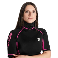 Circle One Lycra Short Sleeve Women's Rash Vest in Black Rose