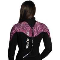 Circle One Womens 5/4mm Winter Wetsuit Kona GBS Back Zip - Black / Magenta