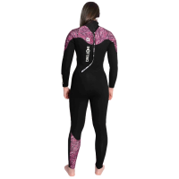 Circle One Womens 5/4mm Winter Wetsuit Kona GBS Back Zip - Black / Magenta