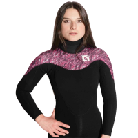 Circle One Womens 5/4mm Winter Wetsuit Kona GBS Back Zip - Black / Magenta