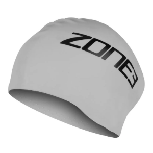 Zone3 Long Hair Silicone Swim Cap - Silver