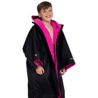 Dryrobe Advance Kid's Short Sleeve - Black / Pink
