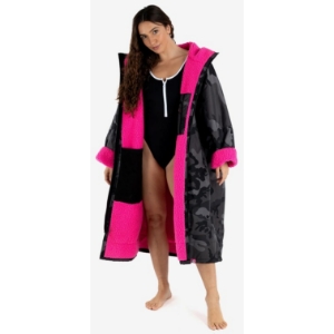 Dryrobe Advance Long Sleeve - Black Camo / Pink